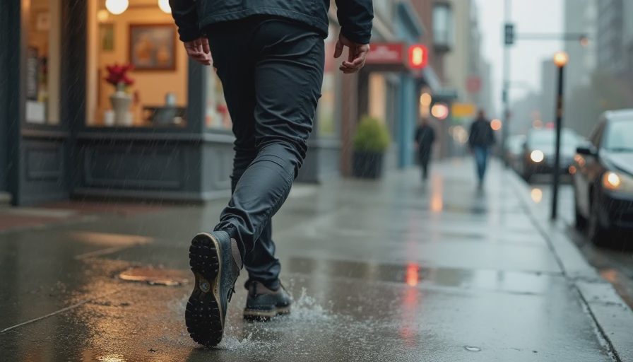 Pants performance in real-world conditions Budget techwear pants in rainy city walking commute