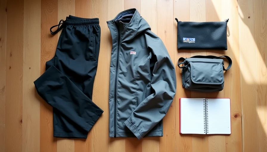 Beginner techwear capsule wardrobe flat lay