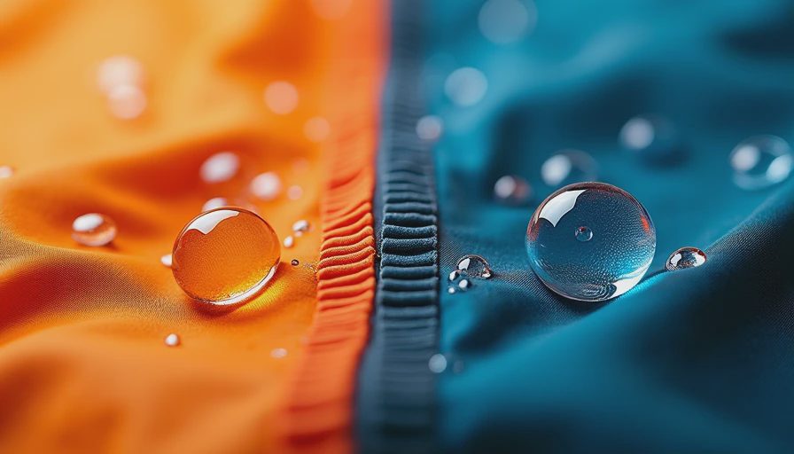 Membrane waterproof performance comparison eVent vs Gore-Tex water beading close-up comparison