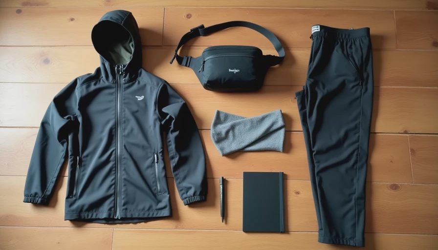 Essential first pieces laid out Beginner techwear starter kit flat lay
