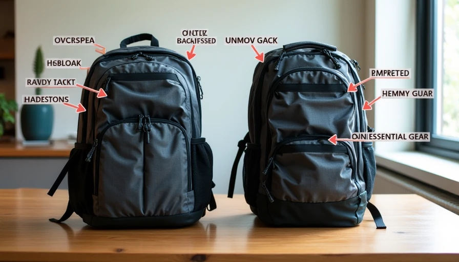 Before and after techwear commute loadout weight comparison