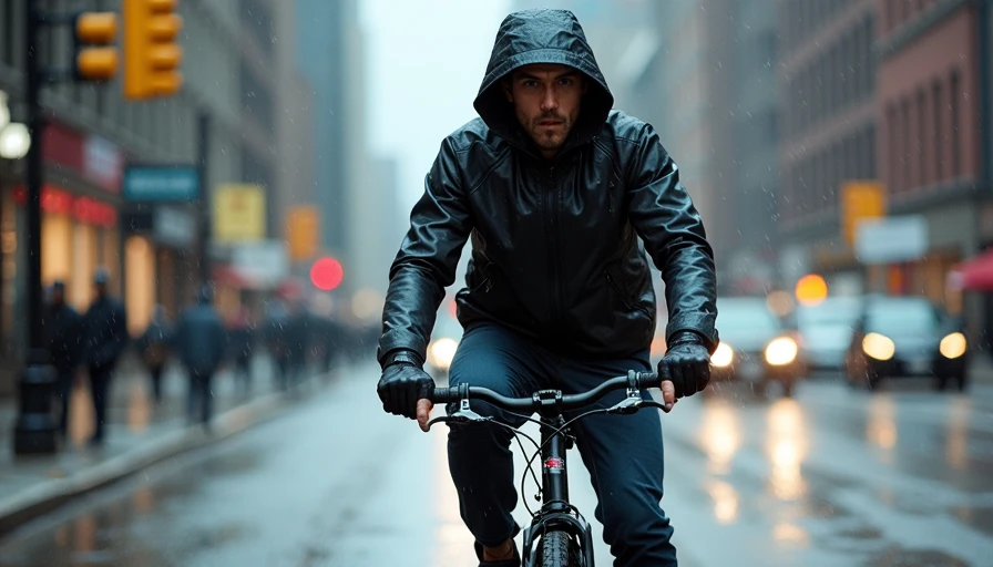 Fashion techwear jacket failing in real rainy commute