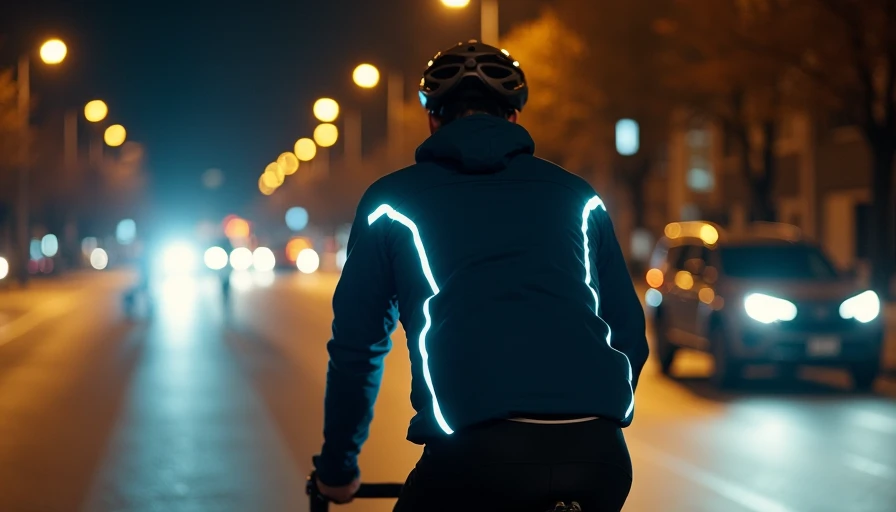 Subtle reflective techwear in night cycling use