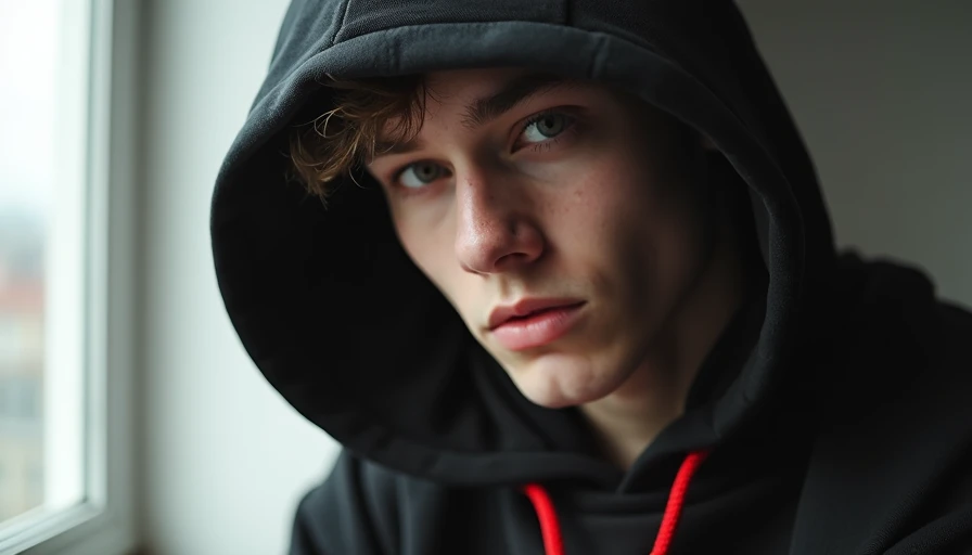 Illustration for double hood hoodie