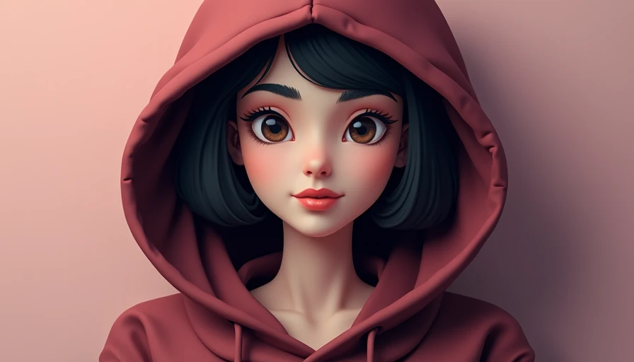 Illustration for large hood hoodie