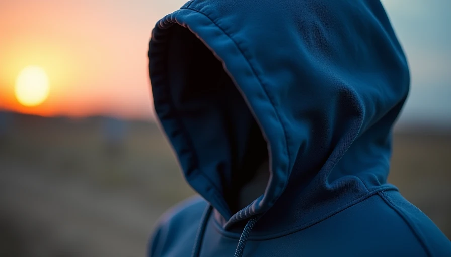 Illustration for hoodie with big hood