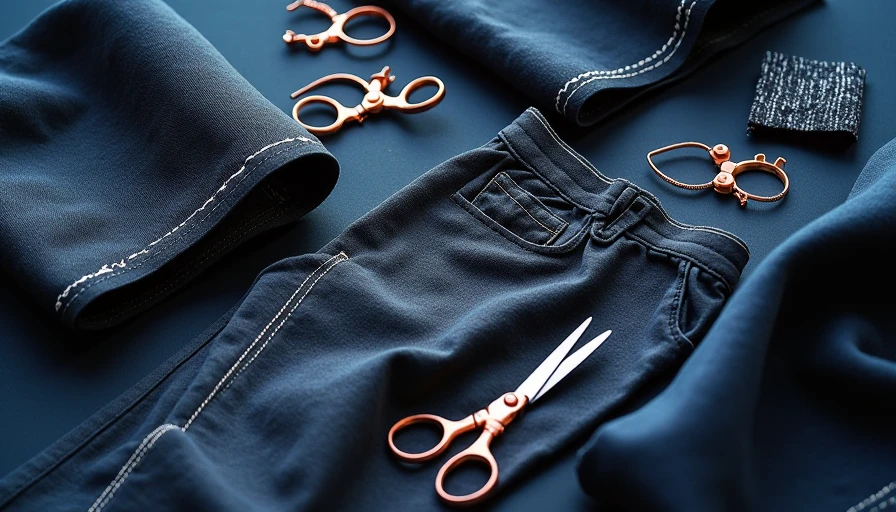 Illustration for black pants with white stitching